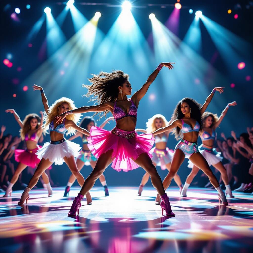 Dynamic Dance Competition Under Dramatic Stage Lights