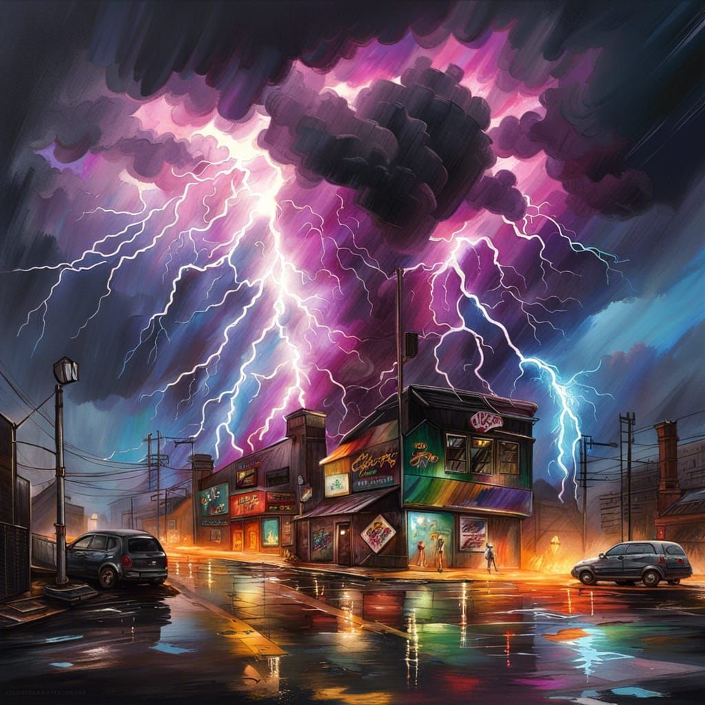 Crazy Lightning storm  by @undefined