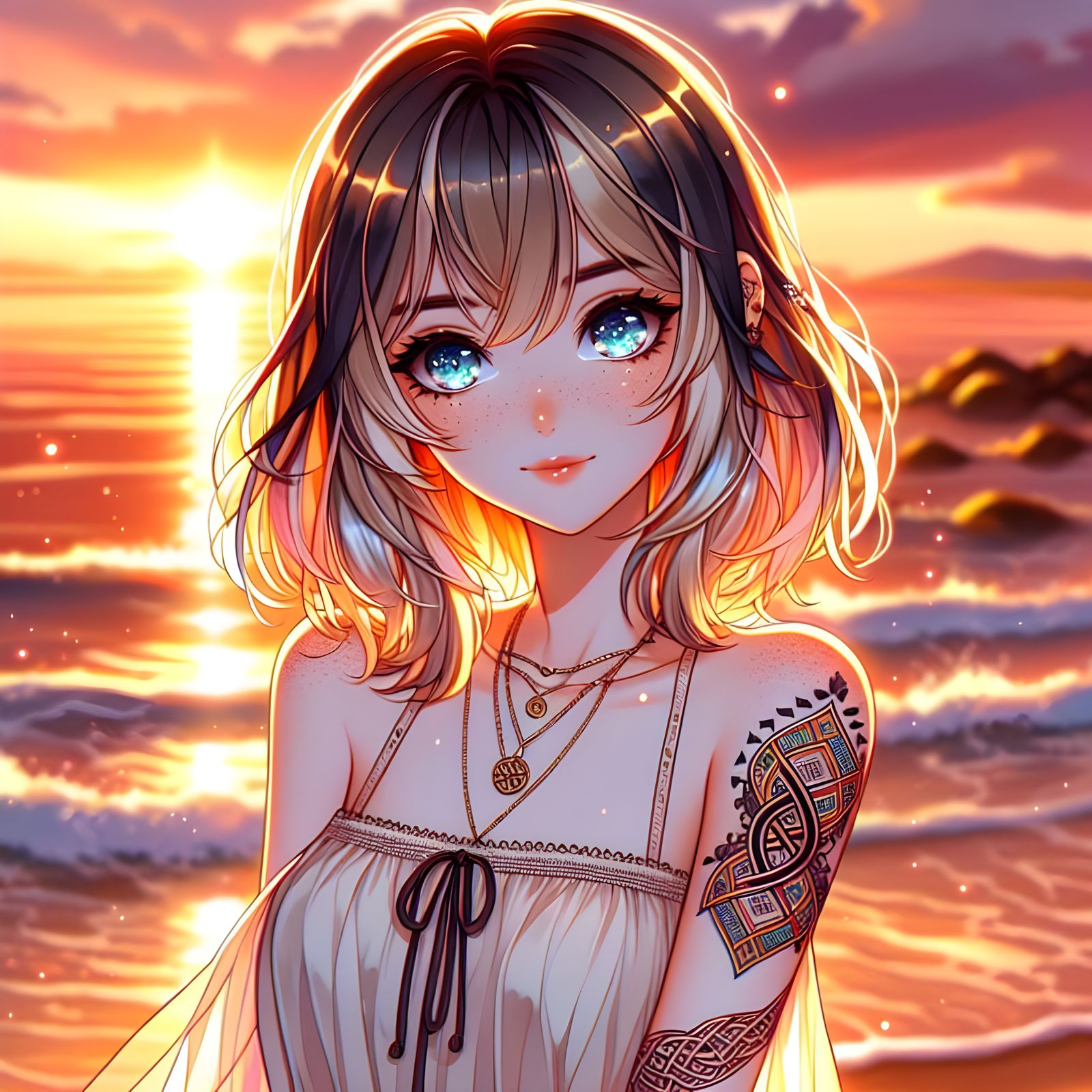 Tattooed Beauty at the Beach  by @CreateJoy