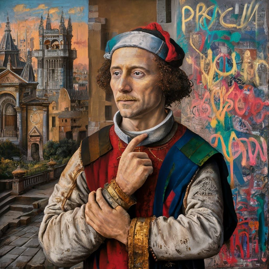piero della francesca with a basquiat touch