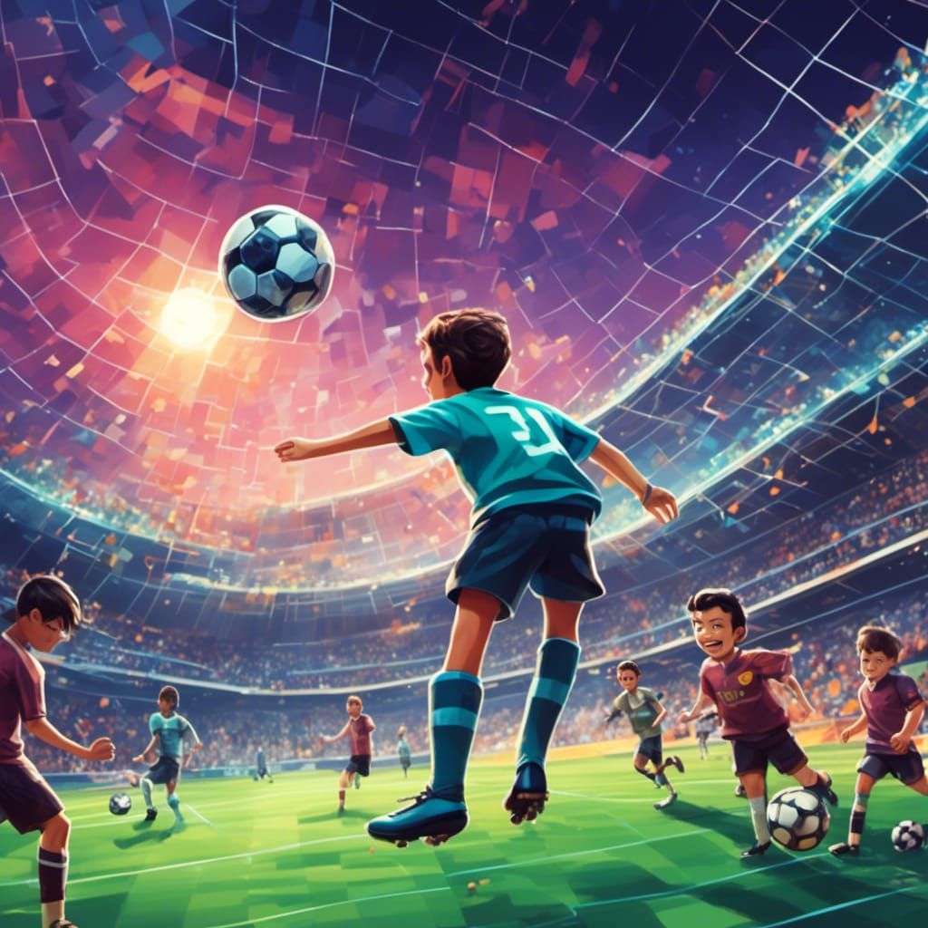 <lora:Vividtoons:1.0>soccer game, scoring a goal