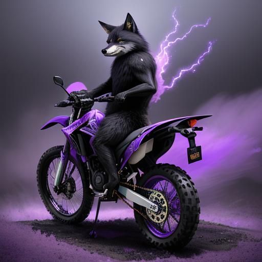 "Hyperrealistic digital artwork of a cute chibi black fox si...