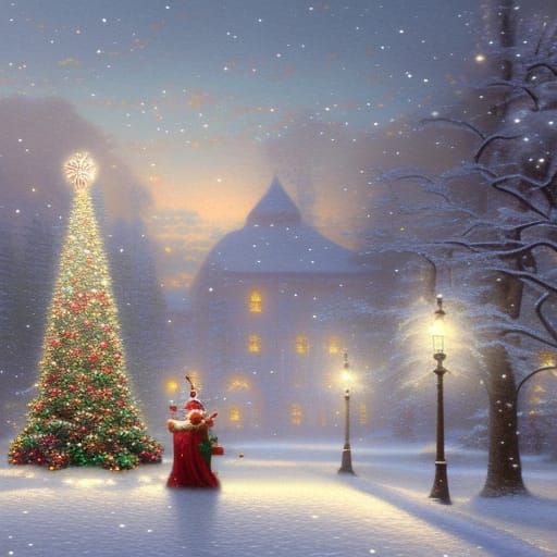 Christmas Card for Adults with Christmas Tree Snowflakes