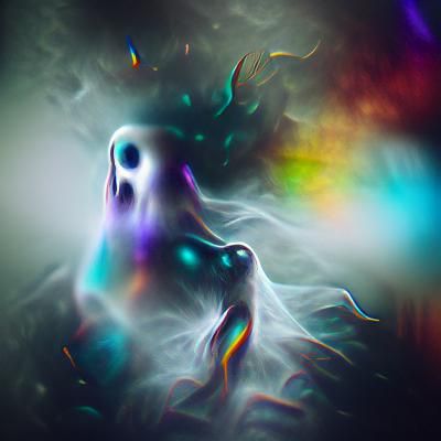 A ghostly spirit fading into the void struggling to reach ou...