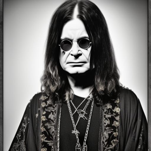 ozzy osbourne in gothic tunic - AI Generated Artwork - NightCafe Creator