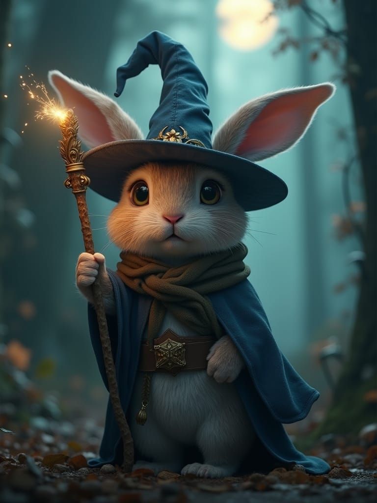 Wizard bunny  by @iSpike