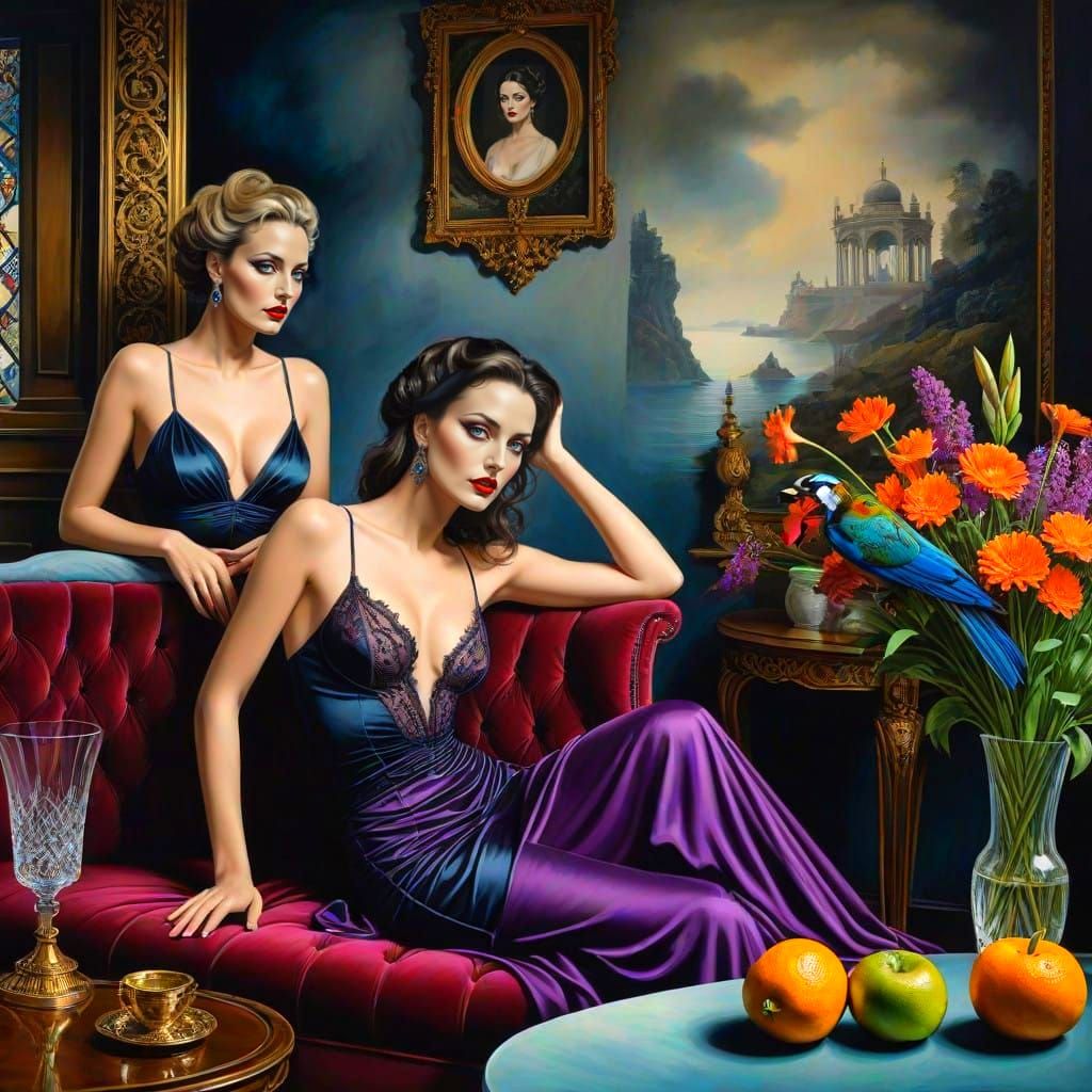 Ethereal Gothic Matron Enchants Surreal Landscape