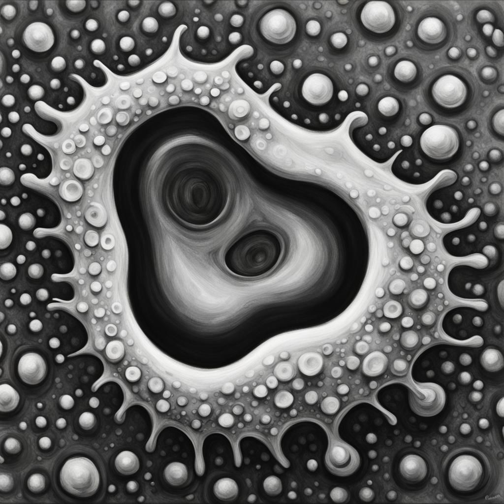 Black and white amoeba