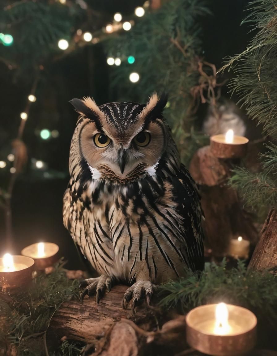 Glittering Owl with Sparkle Effect