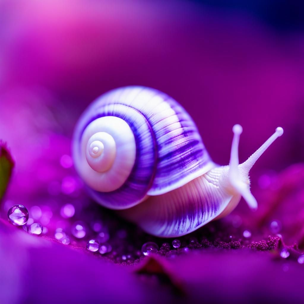 Purples, violet and lilac snail from a fantasy alien planet. - AI ...