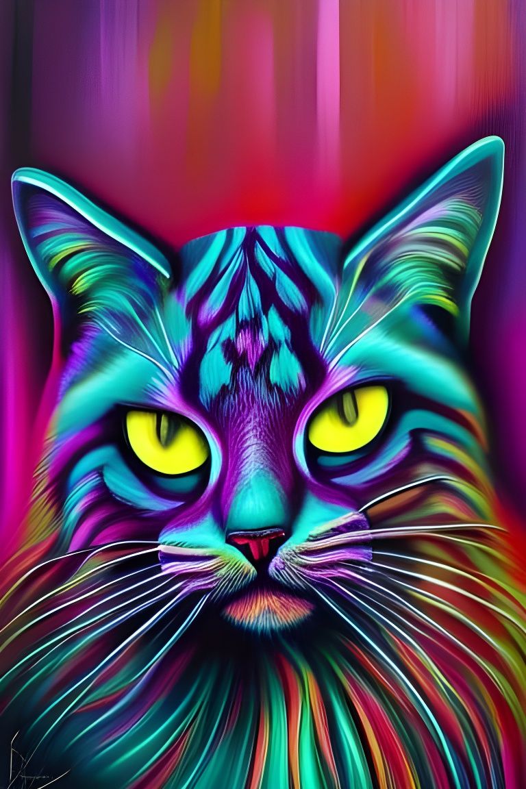 Neon Cat - AI Generated Artwork - NightCafe Creator