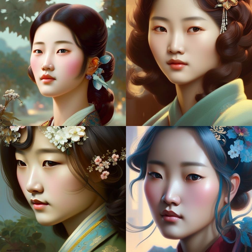 Beautiful Korean Girl 1940's style - AI Generated Artwork - NightCafe ...