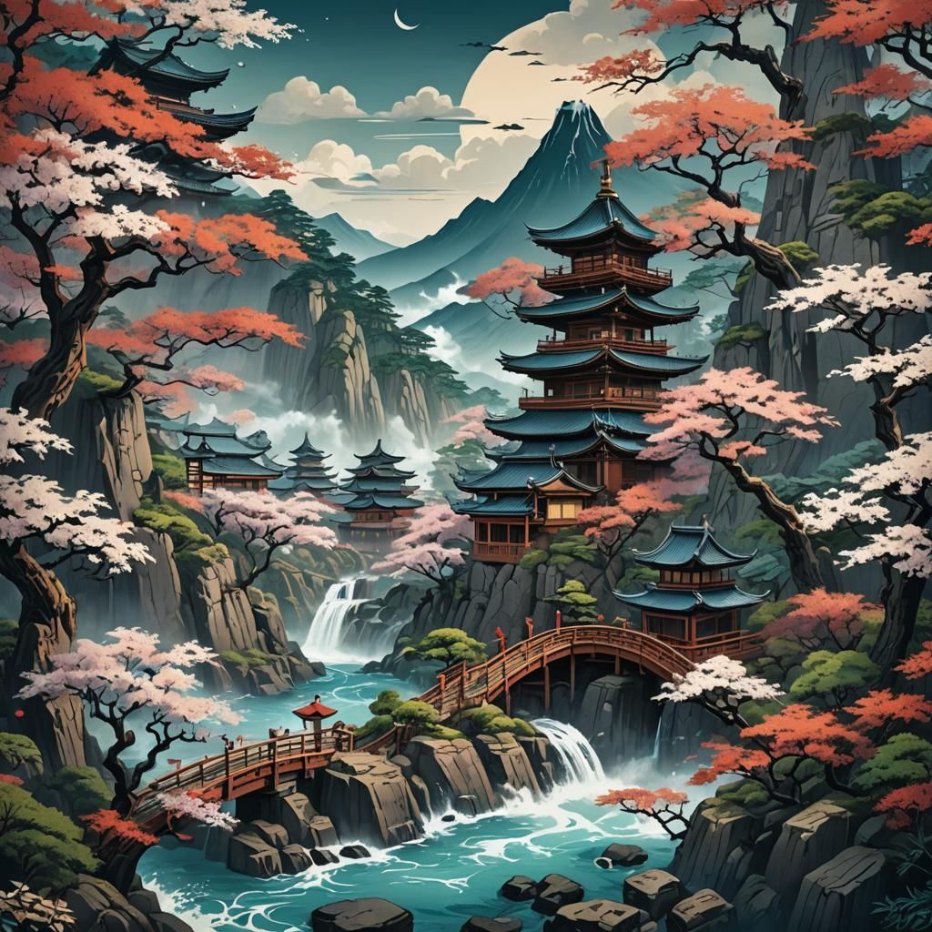 Mountains and Rivers  by @Raven