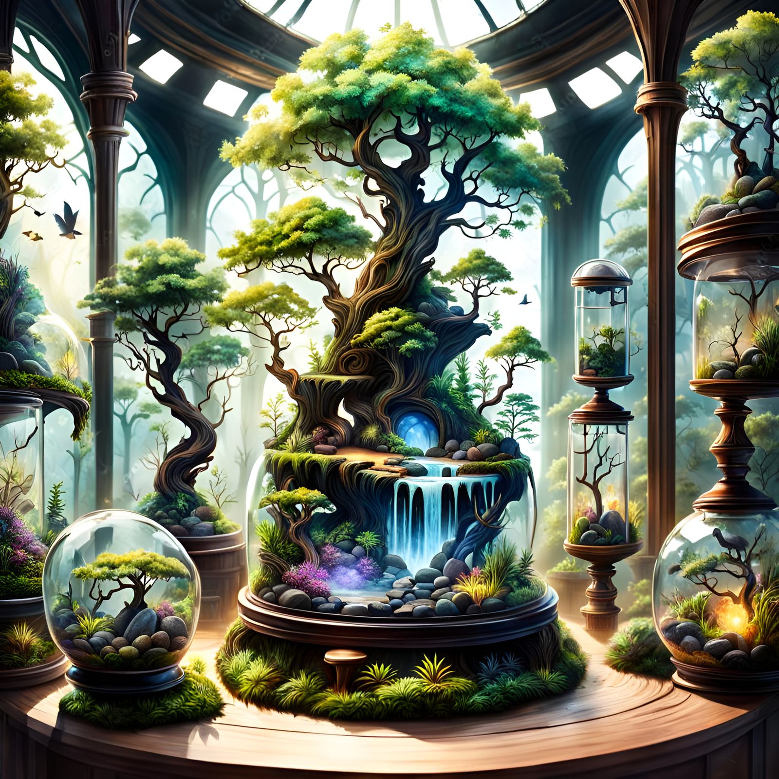 Magical bonsai garden  by @Laevos