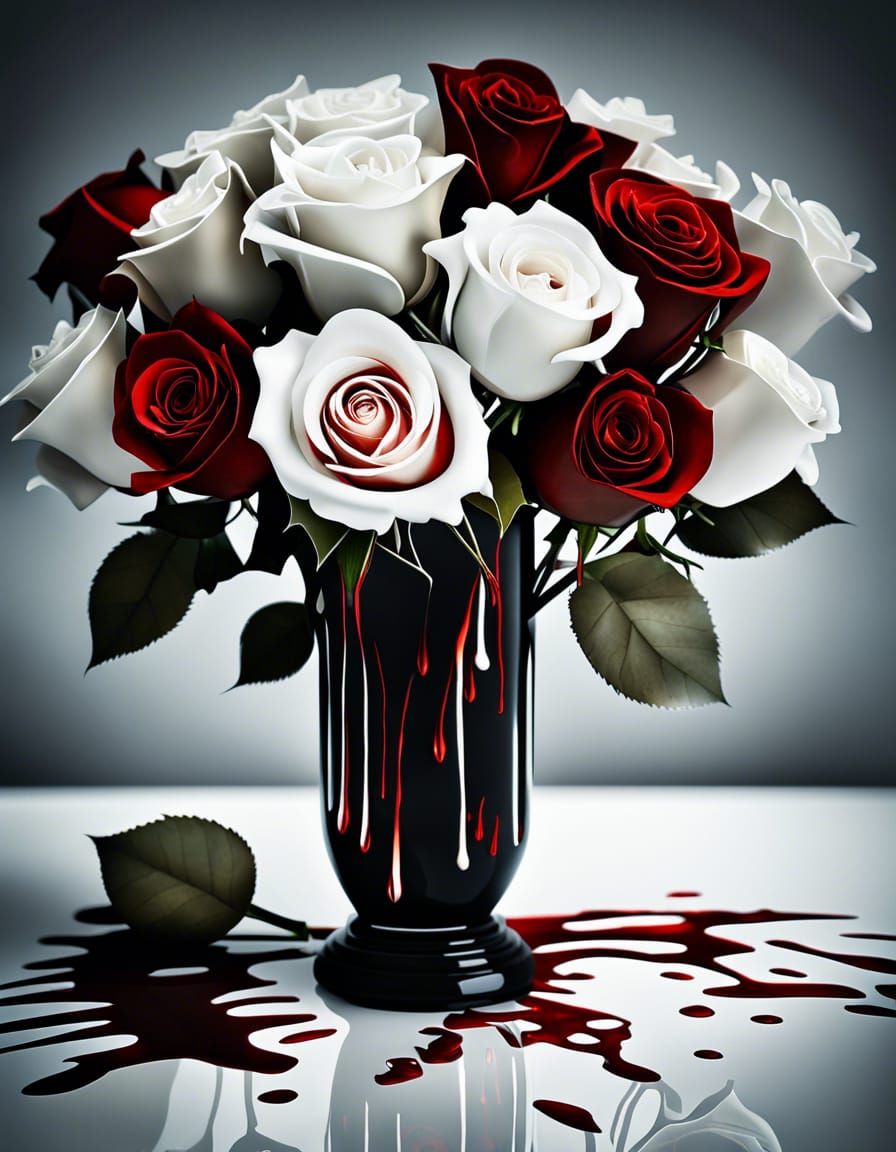 Painting White Roses Red AI Generated Artwork NightCafe Creator