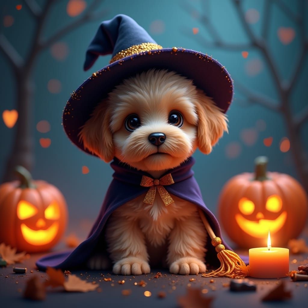 Halloween themed puppy dressed up
  by @Anishwar Palampati