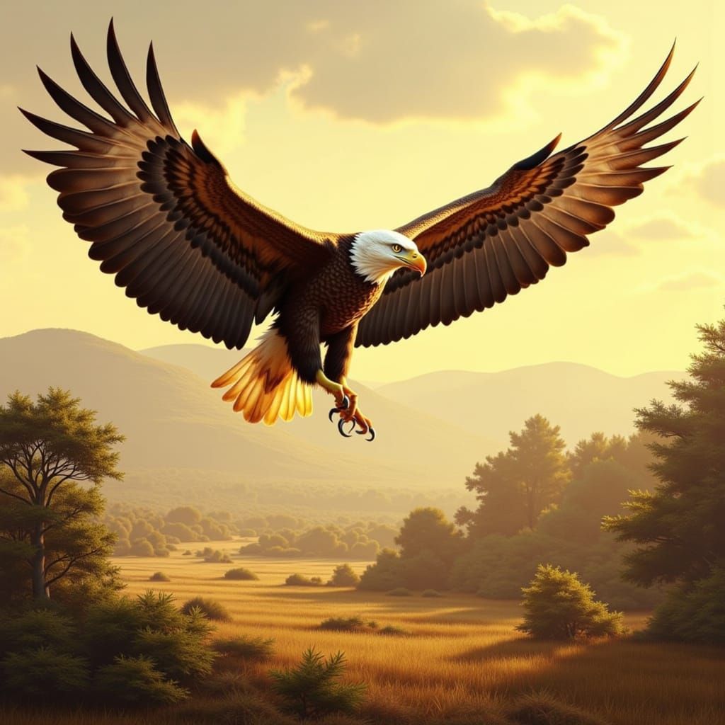 <lora:Epic Birds of Prey:1.0> An eagle is hunting for food