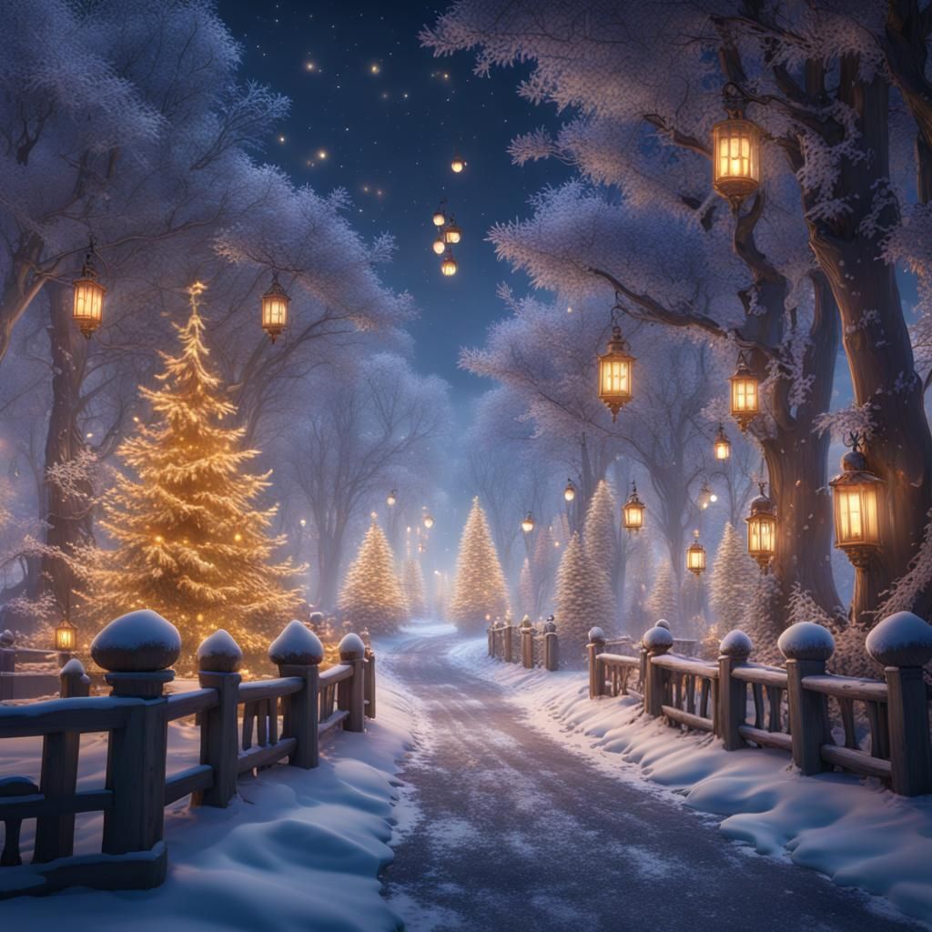 The most beautiful Winter wonderland in the World, sparkling, fireflies ...