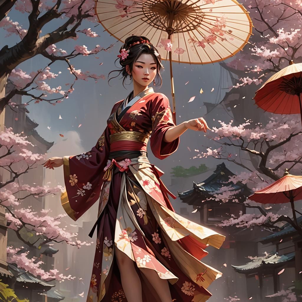 ### Character Design: Mei, the Mystical Dancer

**Name:** Mei

**Race:** Human (with Ethereal Qualities)

**Role:** Enigmatic Dancer

---

*...