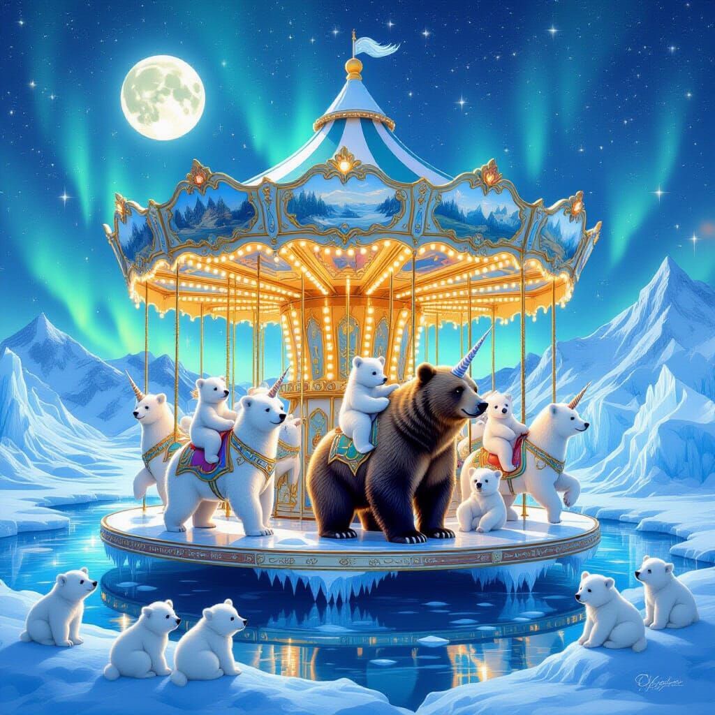 Floating glacier polar bear carousel  by @Edtf
