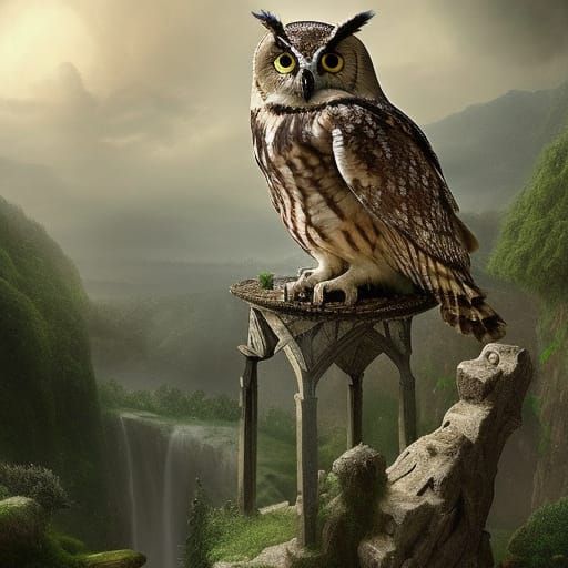 Beautiful perfect wise owl Epic cinematic brilliant stunning intricate meticulously detailed dramatic ...  by @Fun Guy