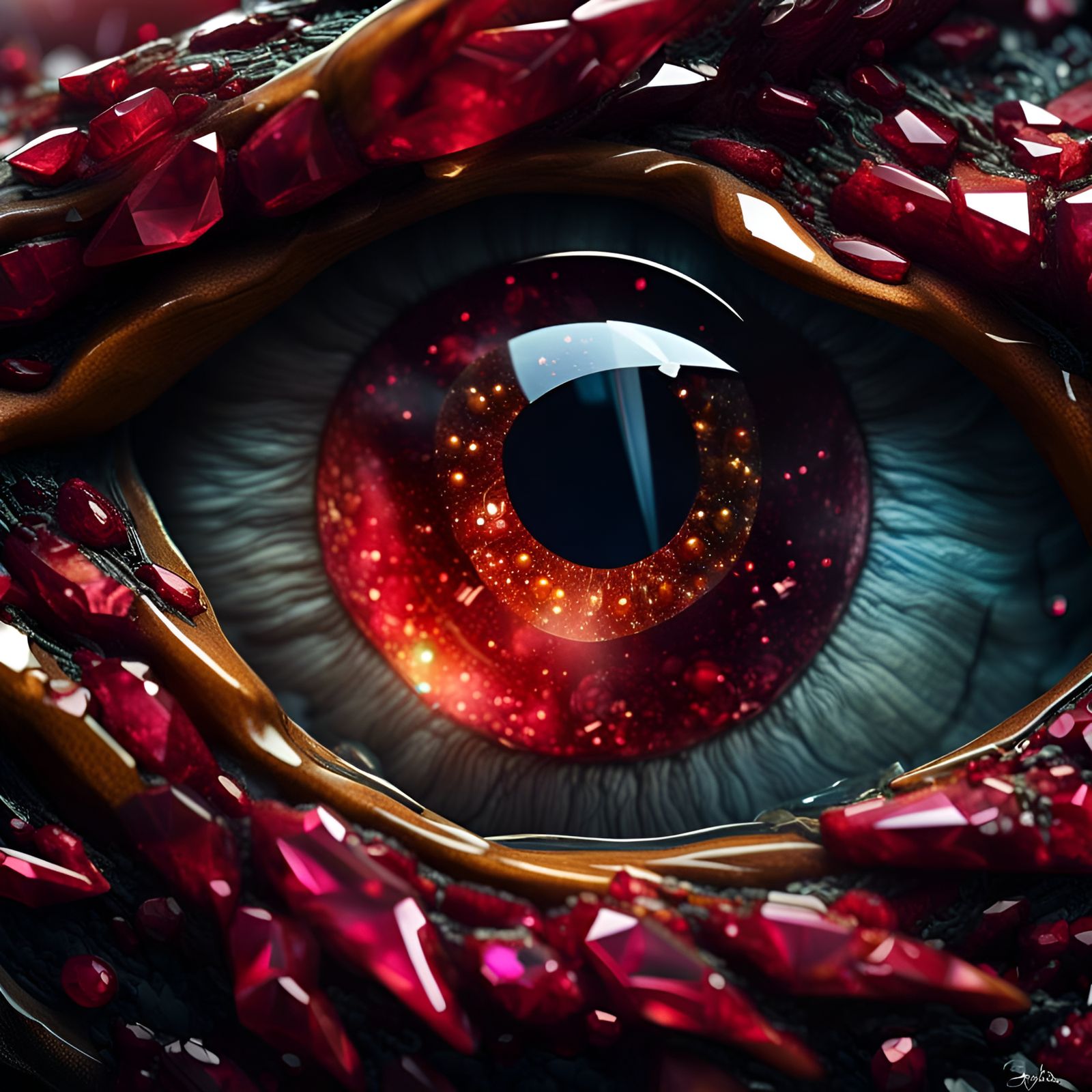 A Fire Red Dragon Eye  by @Hayzii