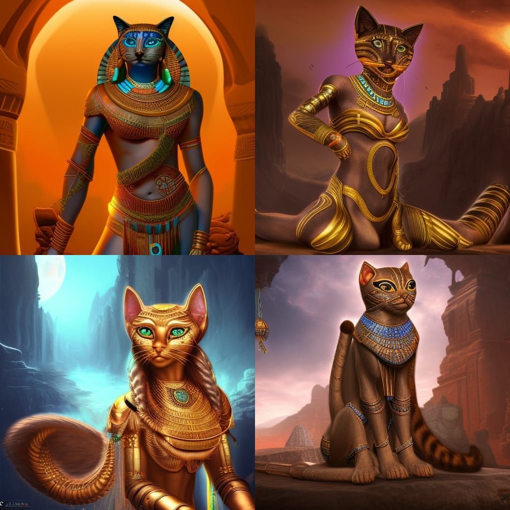 Bastet feline goddess from Egypt AI Generated Artwork NightCafe Creator