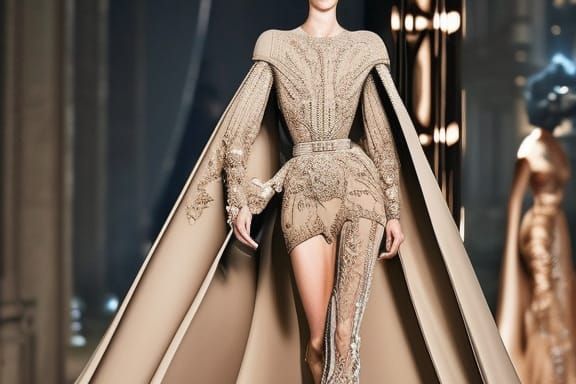Ancient futuristic Elie Saab haute couture royal engineering...