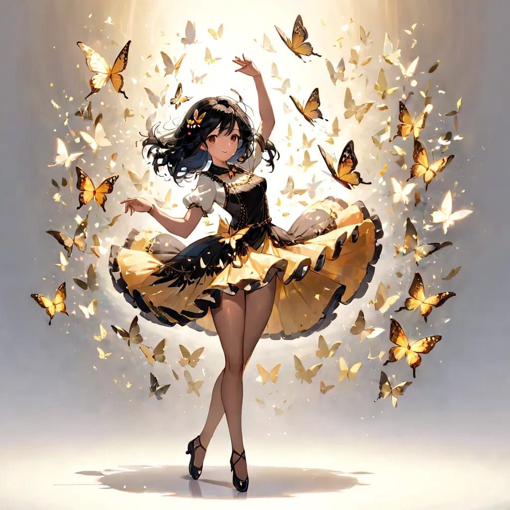 Moon dancing with butterflies