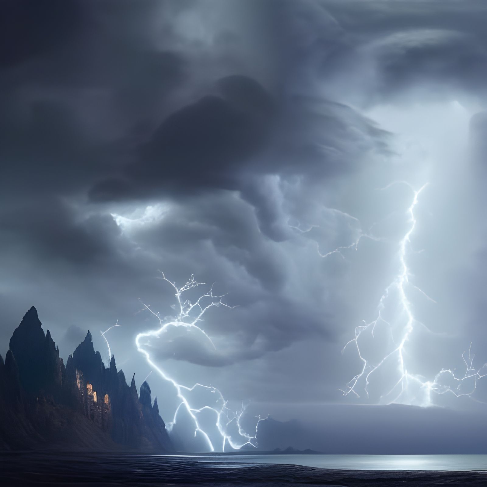 lightning storm, Epic cinematic brilliant stunning intricate...