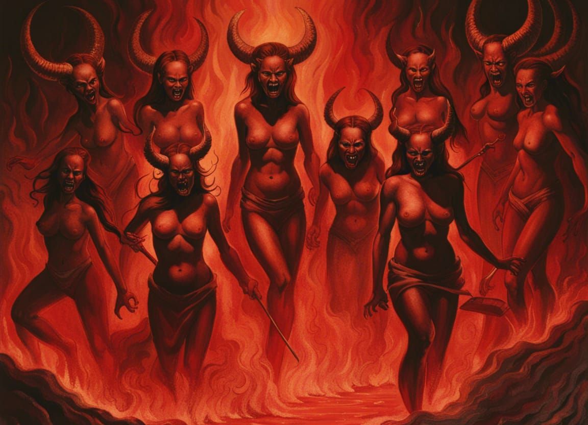 Satan's daughters in hell