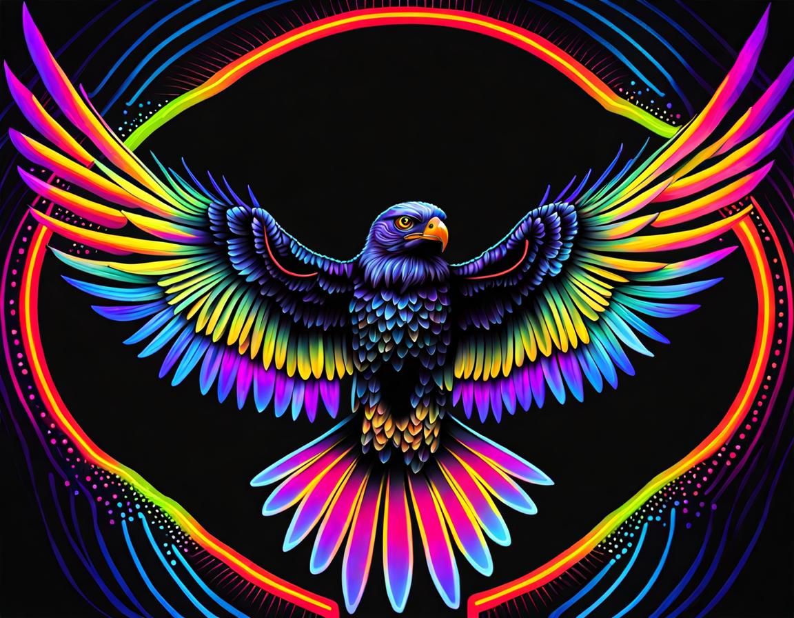 Neon hawk - AI Generated Artwork - NightCafe Creator