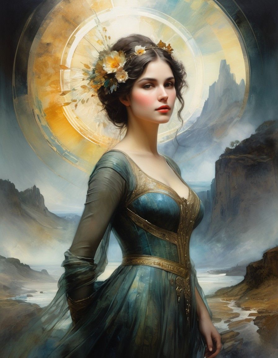 Woman in an epic landscape