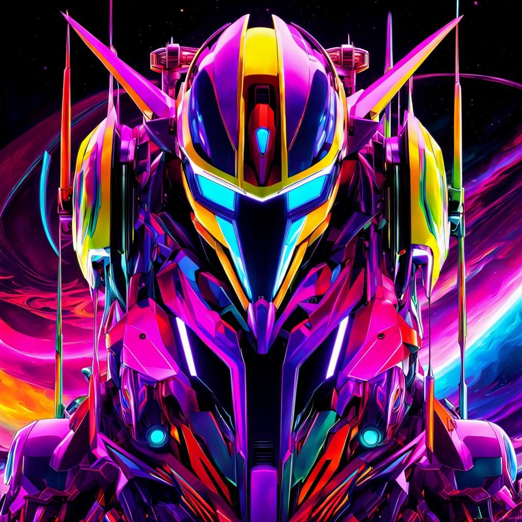 Psychedelic Cyberpunk Mecha - AI Generated Artwork - NightCafe Creator