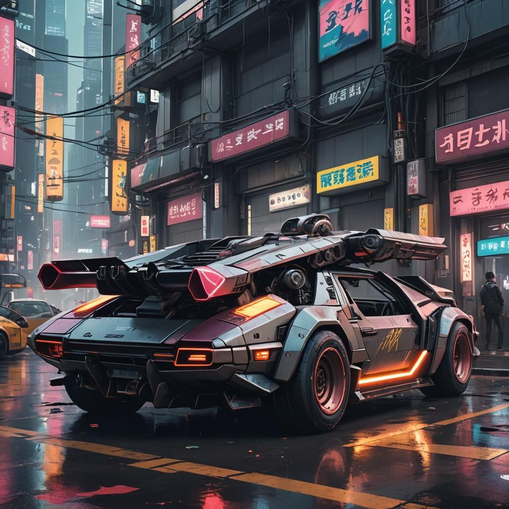 The ultimate retro-futuristic car By artist "anime", 3d anim...