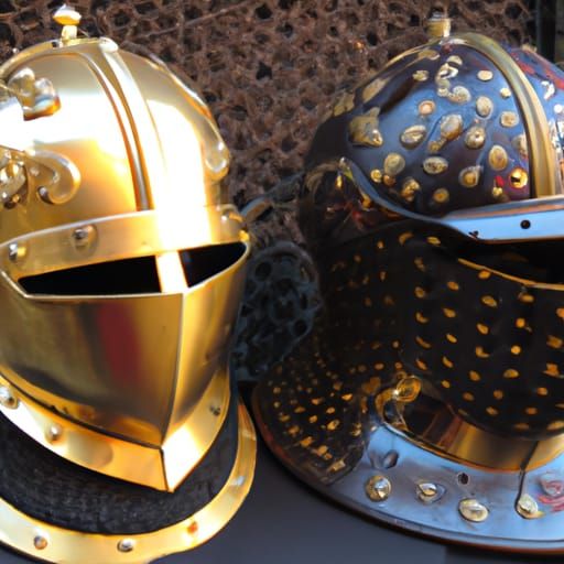 Baroque medieval helmets with 1950's styling. - AI Generated Artwork ...