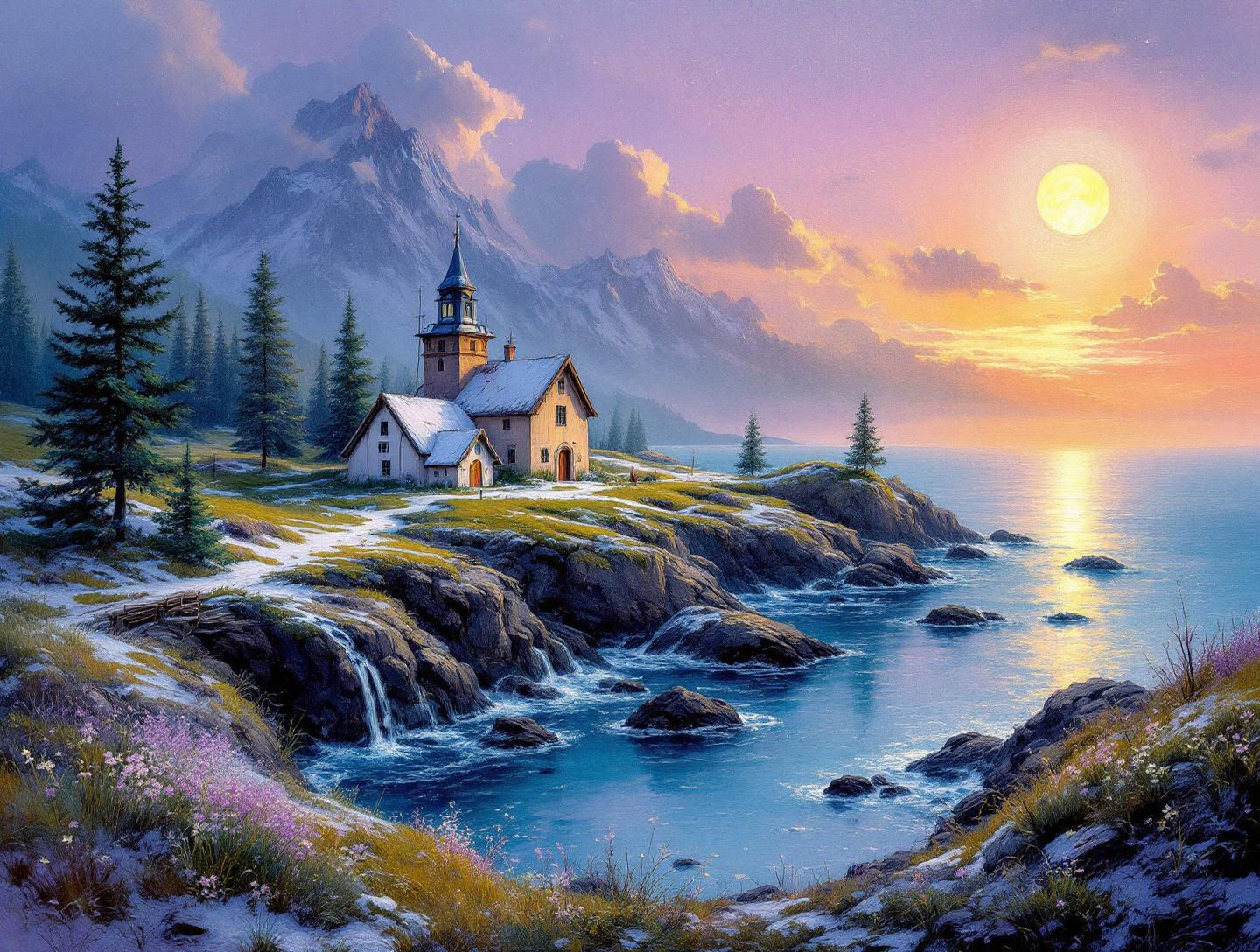 Sunset Over the Fjord