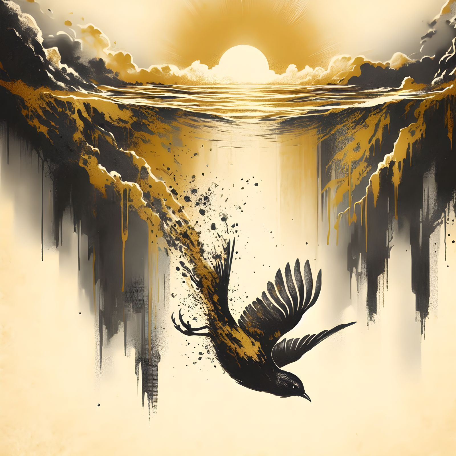 Charcoal Gold Canary Diving