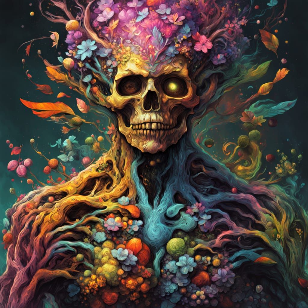 Epic Earth Elemental in Dark Fantasy Graffiti Style