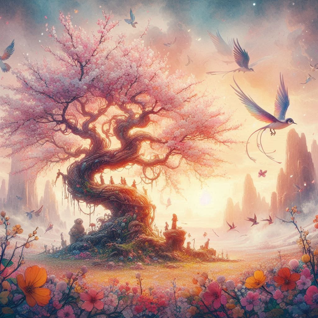 double exposure beautiful fantasy DALL-E 3 portrait landscap...