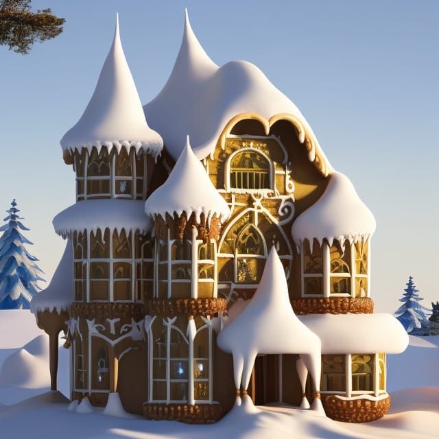 Christmas Gingerbread castle   by @Snofuro