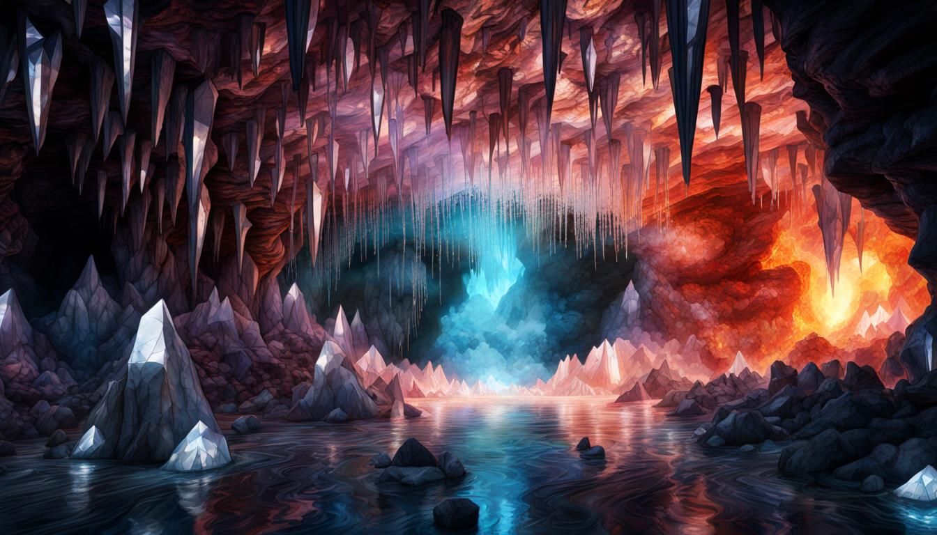 Crystal Cave - AI Generated Artwork - NightCafe Creator