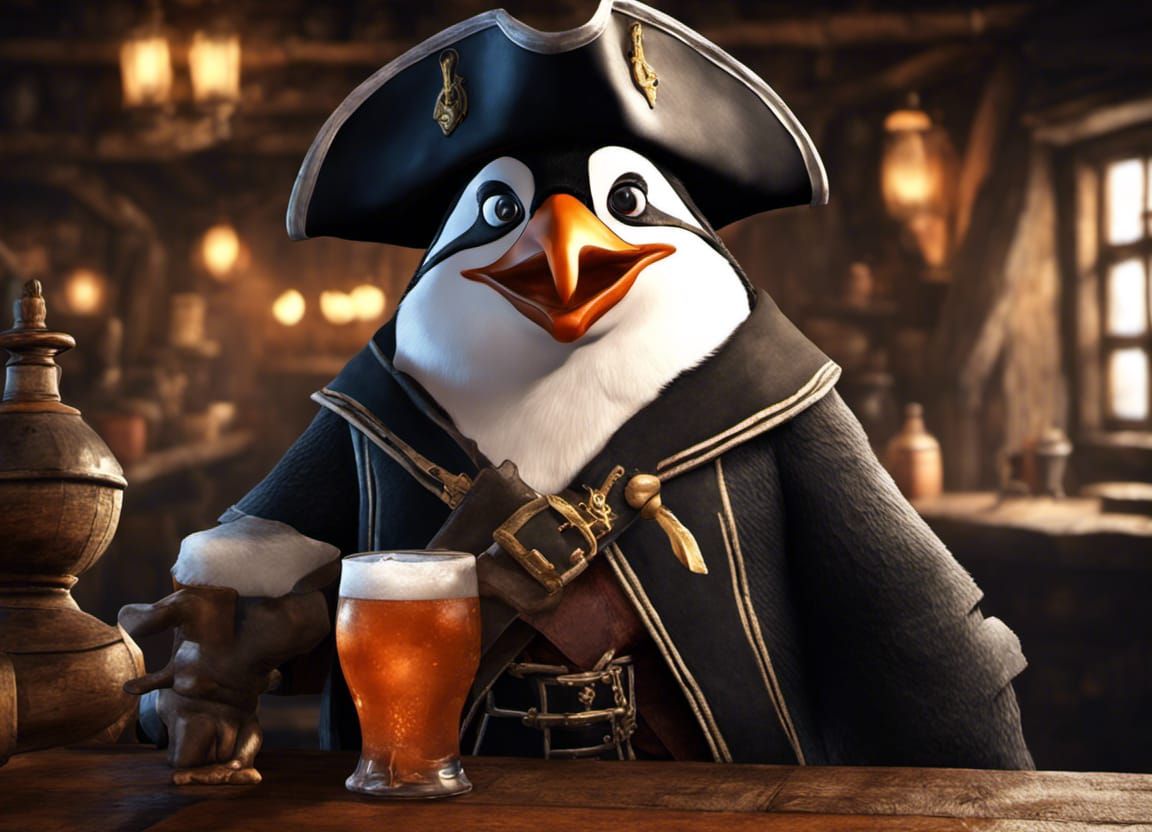 penguin pirates;saucy 17th century penguinwench pirate penguin drinks ...