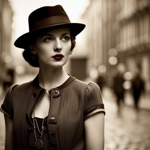 vintage photograph of a young woman  by @KiFreund