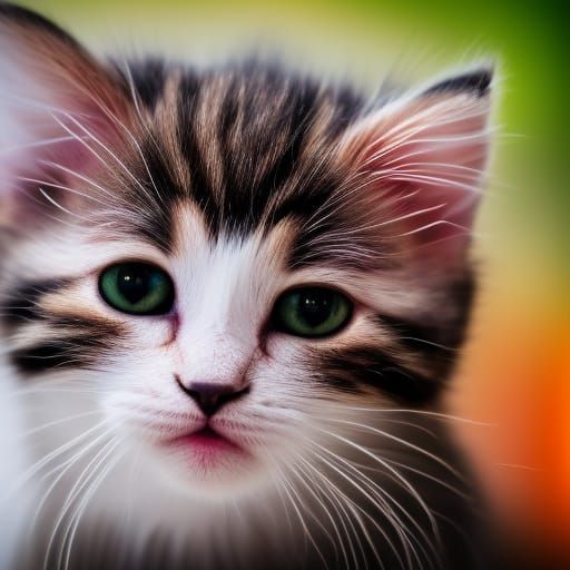 Cute Black & White Kitten - AI Generated Artwork - NightCafe Creator