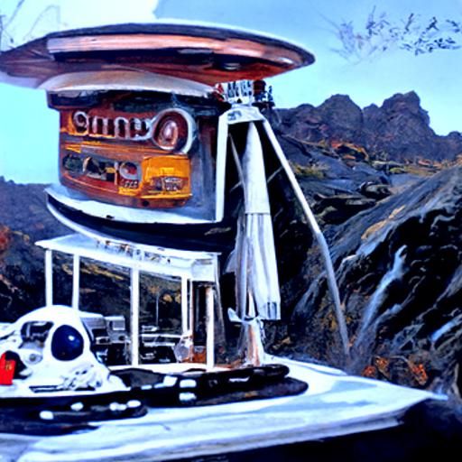 1940s Diner/Gas Station on the Moon