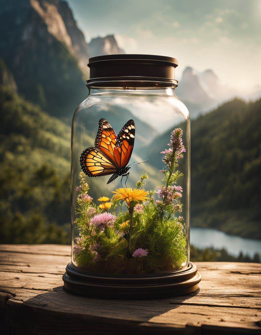 butterfly in a jar