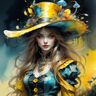 Woman Alice With Mad Hatter Hat - Ai Generated Artwork - Nightcafe Creator