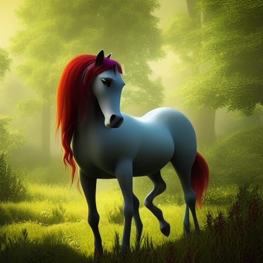 Beautiful horse in forest