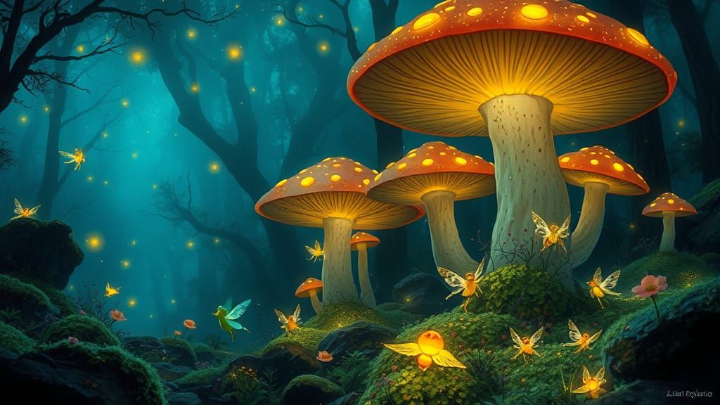 mushroom forest  by @Harley Knight